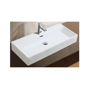 Dasha Over the Counter Vessel Ceramic Basin Sink, Glossy White 