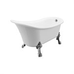 Dorya - SKR 69" Calwfoot tub No Faucet No Overflow