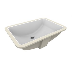 Fusion Undermount Ceramic Basin Sink, Glossy White 