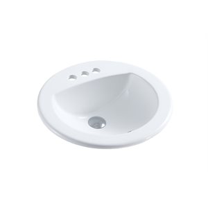 Ingrid Drop-in Ceramic Basin Sink, Glossy White 
