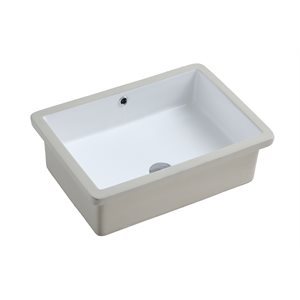 Isla Undermount Ceramic Basin Sink, Glossy White 