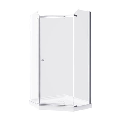 Kit de cabine de douche Nevada-NW Neo Angle avec base acrylique sans parois