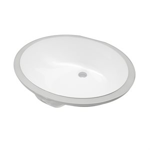 Sulu Undermount Ceramic Basin Sink, Glossy White 