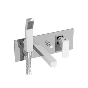 Pressure balanced wall-mounted tub faucet with hand shower