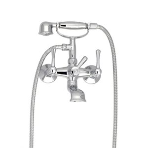 Exposed tub-shower mixer with hand shower