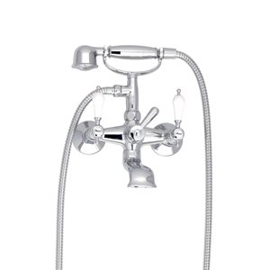 Exposed tub-shower mixer with hand shower