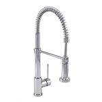 Industrial style single hole kitchen faucet with 2-function