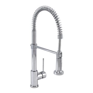 Industrial style single hole kitchen faucet with 2-function