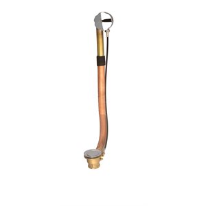 Turn control cable-operated brass bath waste and overflow dr