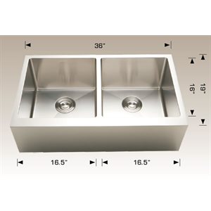 Double Kitchen sink ss 36x19x10