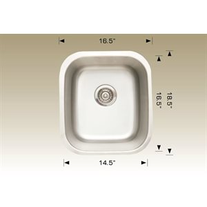 Single Kitchen sink ss 16.5x18.5x9