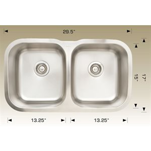 Double Kitchen sink ss 29.5x17x8