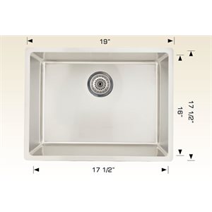 Single Kitchen sink ss 19x17 1 / 2x8