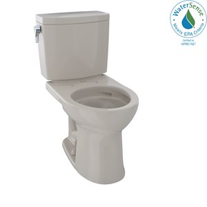 TOTO® Drake® II 1G® Two-Piece Round 1.0 GPF Universal Height Toilet with CEFIONTECT, Bone - CST453CUFG#03