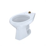 TOTO® Elongated Floor-Mounted Flushometer Toilet Bowl with Top Spud and CEFIONTECT, Cotton White - CT705UNG#01