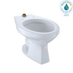 TOTO® Elongated Floor-Mounted Flushometer Toilet Bowl with Top Spud, Cotton White - CT705UN#01
