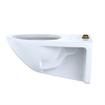 TOTO® Elongated Wall-Mounted Flushometer Toilet Bowl with Top Spud and CEFIONTECT, Cotton White - CT708UG#01