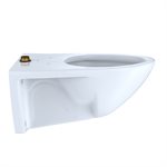 TOTO® Elongated Wall-Mounted Flushometer Toilet Bowl with Top Spud, Cotton White - CT708U#01