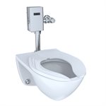 TOTO® Elongated Wall-Mounted Flushometer Toilet Bowl with Top Spud, Cotton White - CT708U#01