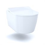 Toilette suspendue en forme de D TOTO® RP et système de réservoir à double chasse encastré DuoFit® 1,28 et 0,9 GPF avec alimentation en cuivre, blanc mat - CWT447247CMFG#WH