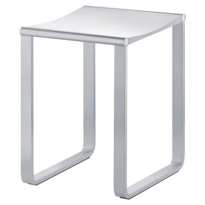 Bathroom stool | polished chrome / white