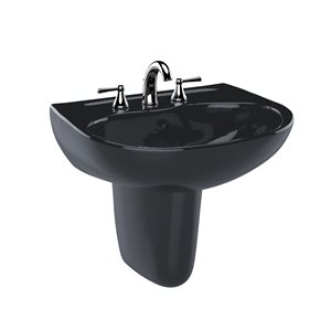 Lavabo de salle de bain mural ovale TOTO® Supreme® et trous pour robinets centraux de 4 pouces, ébène - LHT241.4#51