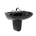 Lavabo de salle de bain mural ovale TOTO® Prominence® et trous pour robinets centraux de 4 pouces, ébène - LHT242.4#51