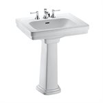 TOTO® Promenade® 27-1 / 2" x 22-1 / 4" Rectangular Pedestal Bathroom Sink for 4 inch Center Faucets, Cotton White - LPT530.4N#01