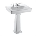 TOTO® Promenade® 24" x 19-1 / 4" Rectangular Pedestal Bathroom Sink for 4 inch Center Faucets, Cotton White - LPT532.4N#01