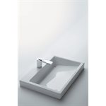 TOTO® Kiwami® Renesse® Design I Lavabo de salle de bain rectangulaire en argile réfractaire avec CEFIONTECT pour robinets de 8 pouces, coton blanc - LT171.8G#01