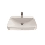 TOTO® Arvina™ Lavabo de salle de bain rectangulaire 23" avec CEFIONTECT pour robinets monotrou, coton blanc - LT416G#01