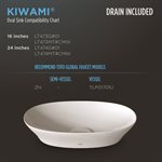 Lavabo de salle de bain TOTO® Kiwami® ovale de 16 pouces avec CEFIONTECT®, coton blanc - LT473G#01