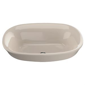 TOTO® Maris™ Oval Semi-Recessed Vessel Bathroom Sink with CEFIONTECT, Bone - LT480G#03