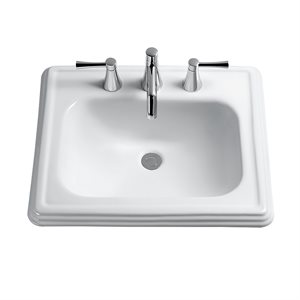 TOTO® Promenade® Rectangular Self-Rimming Drop-In Bathroom Sink for 4 Inch Center Faucets, Cotton White - LT531.4#01