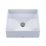 TOTO® Arvina™ Lavabo de salle de bain en argile réfractaire à vasque carrée, coton blanc - LT574 #01