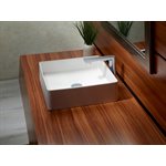 TOTO® Arvina™ Lavabo de salle de bain en argile réfractaire à vasque carrée, coton blanc - LT574 #01