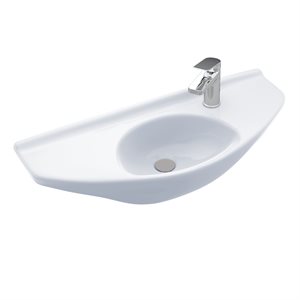Lavabo de salle de bain mural ovale TOTO® avec CEFIONTECT, coton blanc - LT650G#01