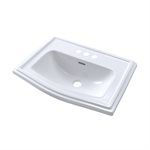 TOTO® Clayton® Rectangular Self-Rimming Drop-In Bathroom Sink for 4 Inch Center Faucets, Cotton White - LT781.4#01