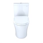 TOTO® Aquia® IV Two-Piece Elongated Dual Flush 1.28 and 0.8 GPF Universal Height Toilet with CEFIONTECT®, WASHLET®+ Ready, Cotton White - MS446124CEMFG#01