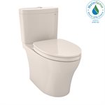 TOTO® Aquia® IV Two-Piece Elongated Dual Flush 1.28 and 0.8 GPF Universal Height Toilet with CEFIONTECT®, WASHLET®+ Ready, Sedona Beige - MS446124CEMFG#12