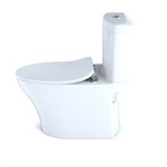 TOTO® Aquia® IV Two-Piece Elongated Dual Flush 1.28 and 0.8 GPF Toilet with CEFIONTECT® and SoftClose® Seat, WASHLET®+ Ready, Cotton White - MS446234CEMFG#01