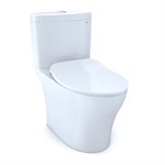 TOTO® Aquia® IV Two-Piece Elongated Dual Flush 1.28 and 0.8 GPF Toilet with CEFIONTECT® and SoftClose® Seat, WASHLET®+ Ready, Cotton White - MS446234CEMFG#01