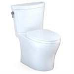 TOTO® Aquia IV® 1G® Arc Two-Piece Elongated Dual Flush 1.0 and 0.8 GPF Universal Height Toilet with CEFIONTECT®, WASHLET®+ Ready, Cotton White - MS448124CUMFG#01