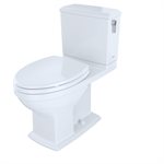 TOTO Connelly WASHLET+ Two-Piece Elongated Dual Flush 1.28 and 0.9 GPF Universal Height Toilet with CEFIONTECT and Right Hand Lever, Cotton White - MS494124CEMFRG#01
