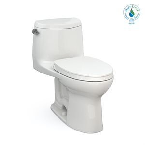 TOTO® UltraMax® II One-Piece Elongated 1.28 GPF Universal Height Toilet with CEFIONTECT and SS124 SoftClose Seat, WASHLET+ Ready, Colonial White - MS604124CEFG#11