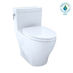 TOTO Aimes WASHLET+ One-Piece Elongated 1.28 GPF Universal Height Skirted Toilet with CEFIONTECT, Bone - MS626124CEFG#03