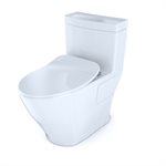 TOTO® Aimes® One-Piece Elongated 1.28 GPF Toilet with CEFIONTECT® and SoftClose® Seat, WASHLET®+ Ready, Cotton White - MS626234CEFG#01
