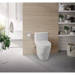 TOTO® Nexus® One-Piece Elongated 1.28 GPF Universal Height Toilet with CEFIONTECT® and SS124 SoftClose Seat, WASHLET®+ Ready, Cotton White - MS642124CEFG#01