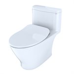 TOTO® Nexus® One-Piece Elongated 1.28 GPF Universal Height Toilet with CEFIONTECT and SS234 SoftClose Seat, WASHLET+ Ready, Cotton White - MS642234CEFG#01