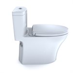 TOTO® Aquia® IV One-Piece Elongated Dual Flush 1.0 and 0.8 GPF Universal Height, WASHLET®+ Ready Toilet with CEFIONTECT®, Cotton White- MS646124CUMFG#01